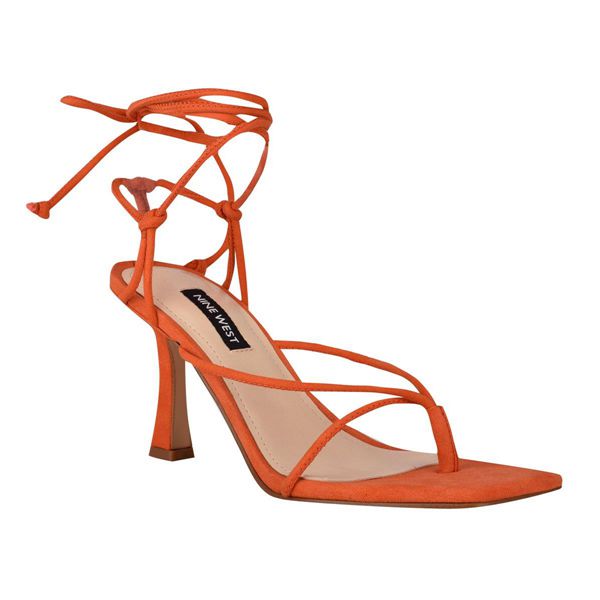 Nine West Yarin Ankle Wrap Orange Heeled Sandals | Ireland 54B76-3H13